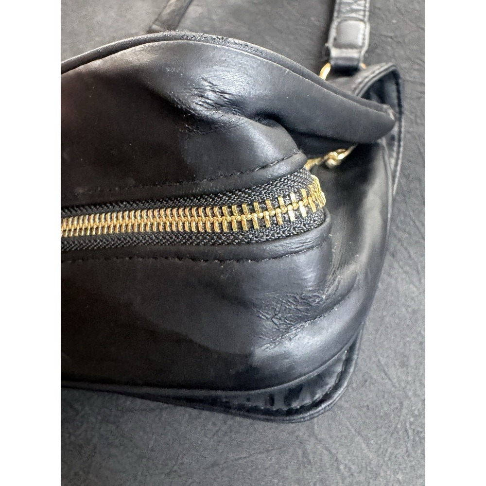 Versace Parfums Vintage Black Crossbody Messenger Bag Gold Medusa Logo Greek Key - Picture 6 of 16